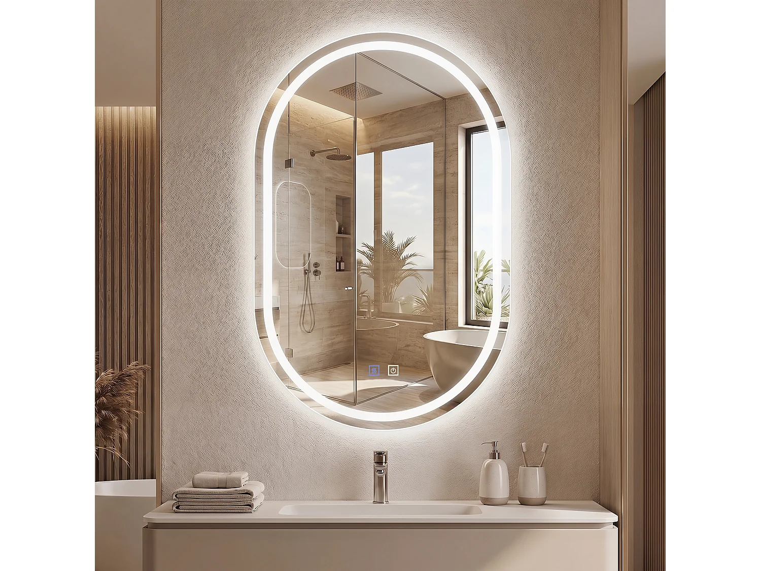 Specchio da bagno con illuminazione a LED Specchio per il bagno