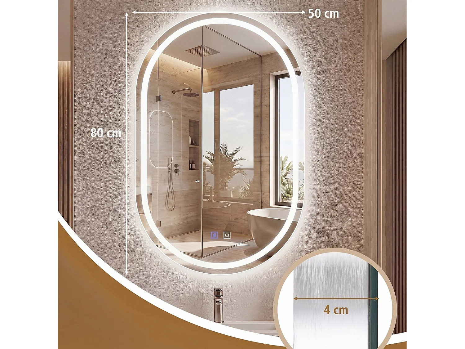 Specchio da bagno con illuminazione a LED Specchio per il bagno