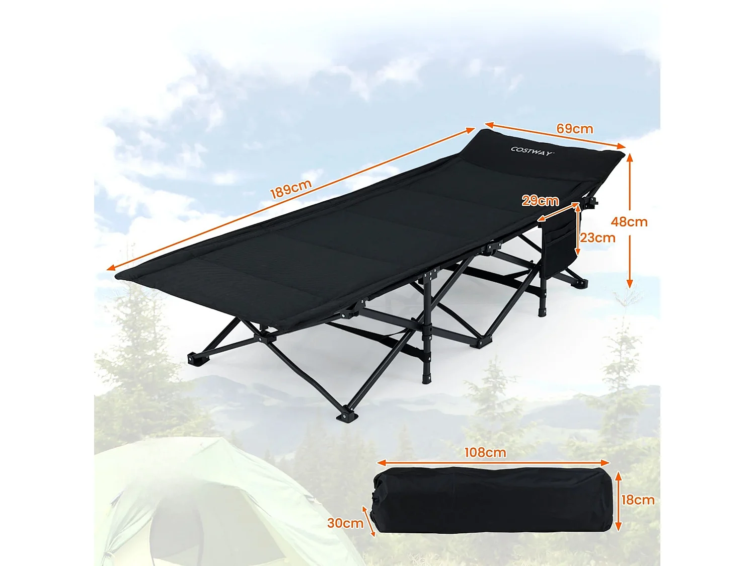Lit de camping pliable Lit de voyage