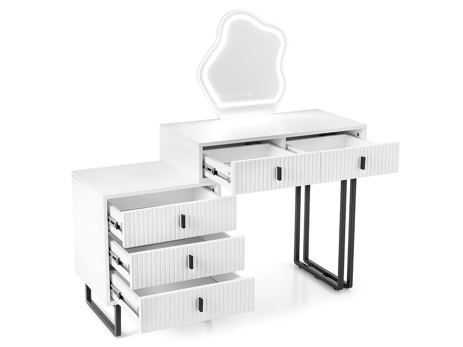 Schminktisch mit Beleuchtung und Seitenschrank