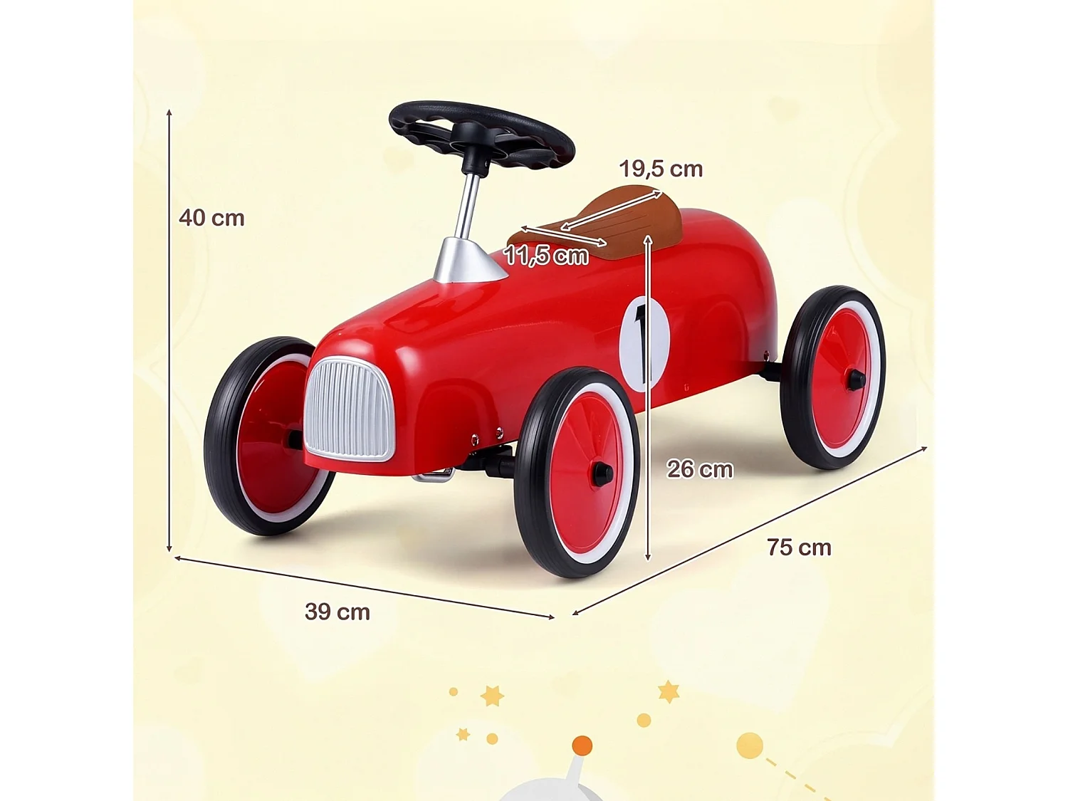 Vélo d'enfant style rétro Voiture de course rétro pour enfants