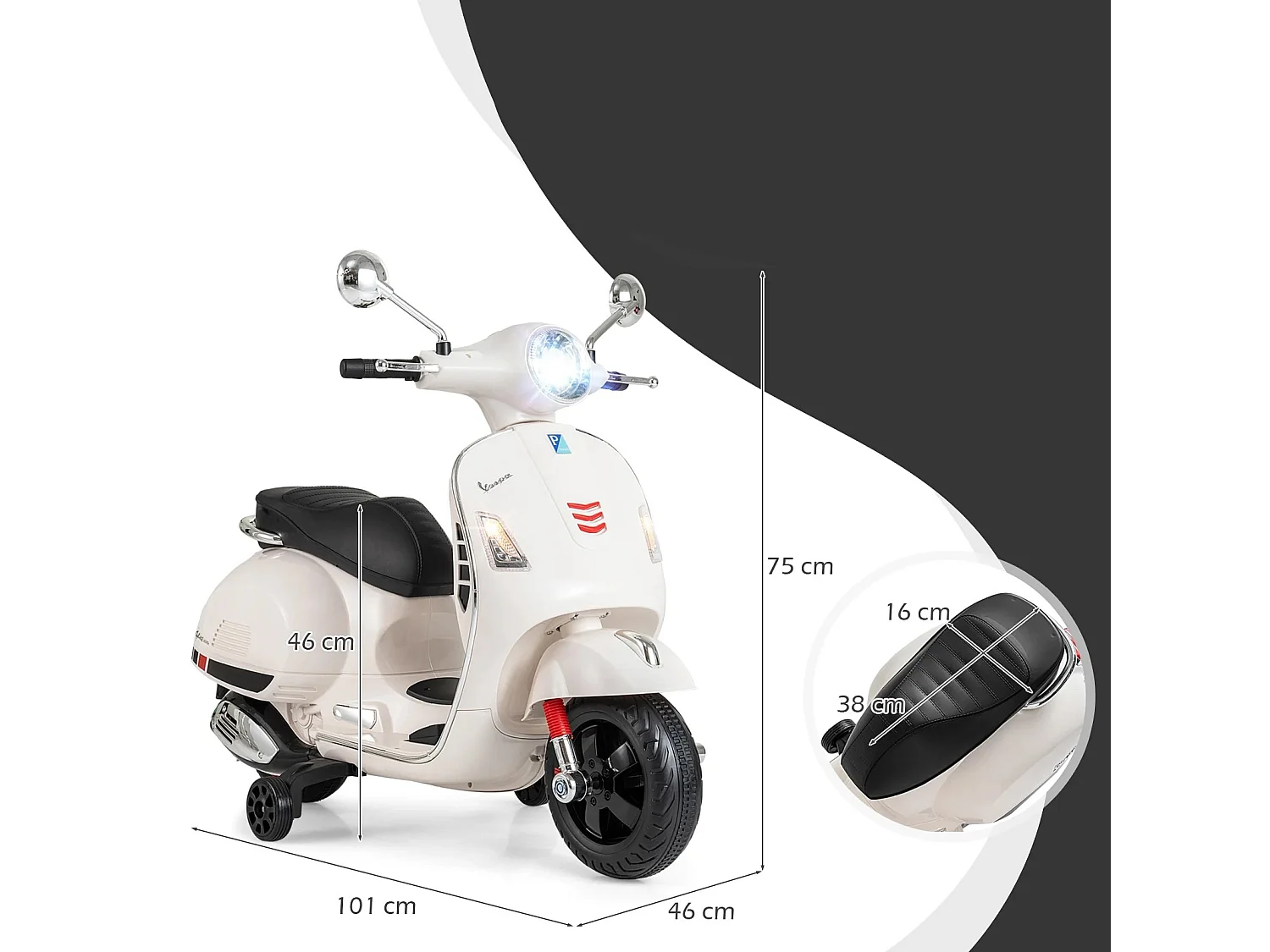 Dziecięcy motocykl elektryczny Vespa Pojazd dla dzieci