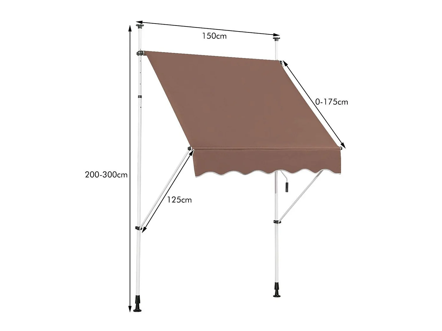 Tenda da giardino a bracci Tenda da terrazza Copertura da 150 cm