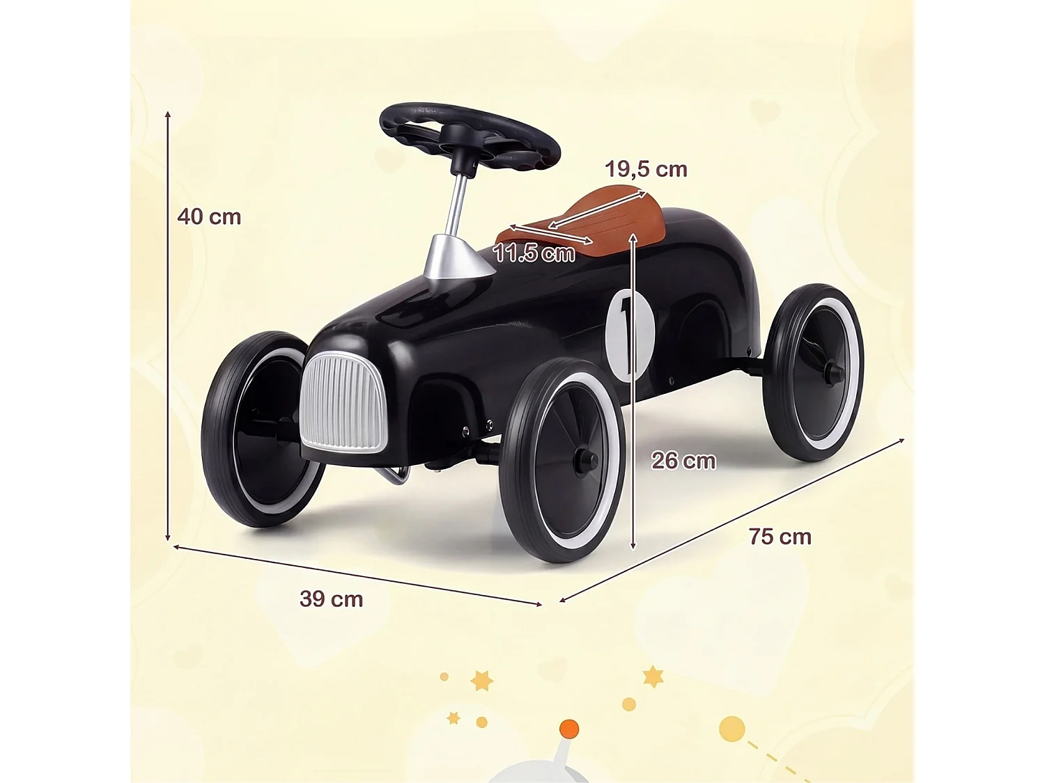 Kinder-Laufrad im Retro-Stil – Retro-Bolide für Kinder