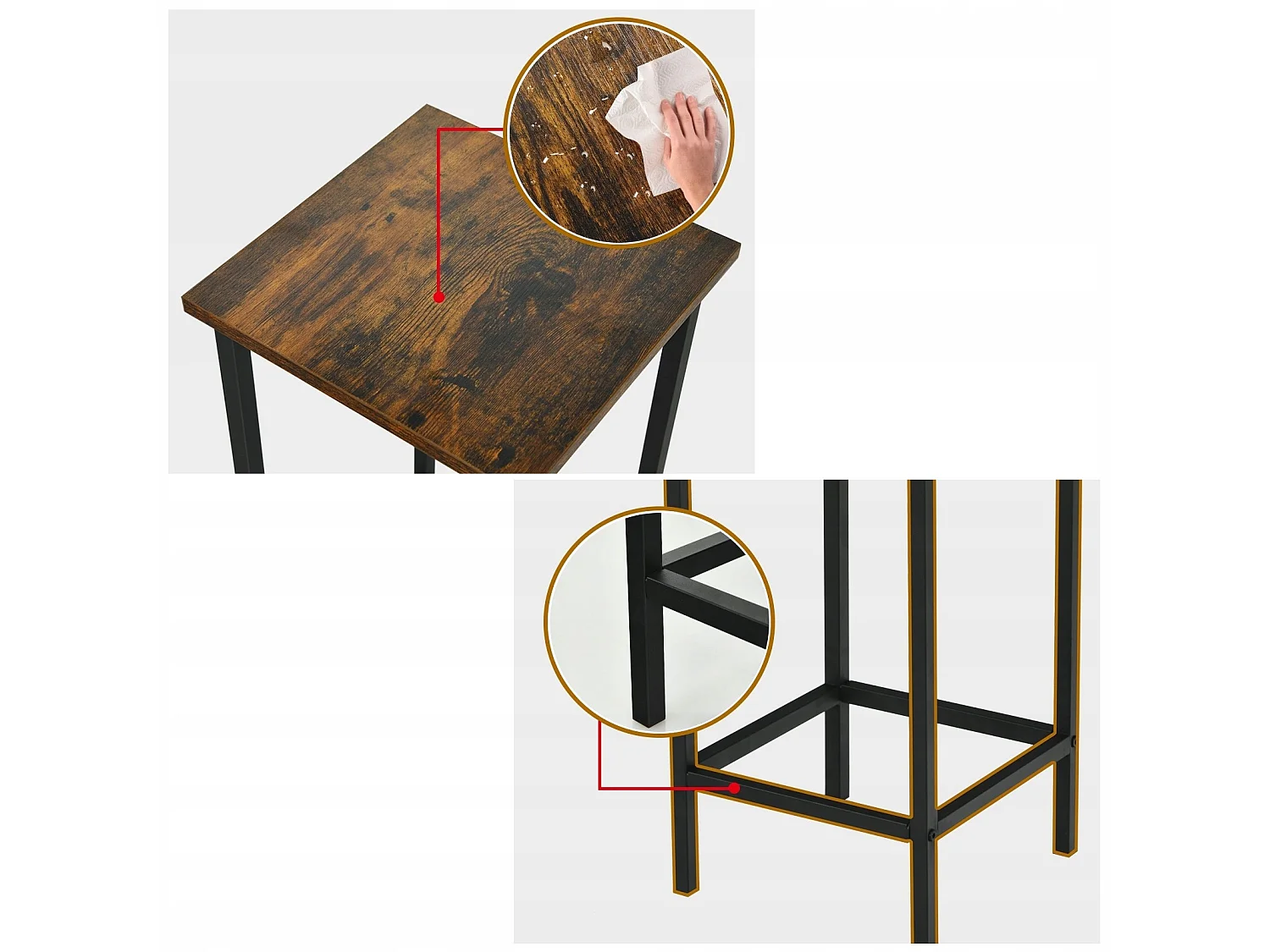 SIÈGE DE BAR HAUT, TABOURET DE BAR, LOT DE 4 PIÈCES