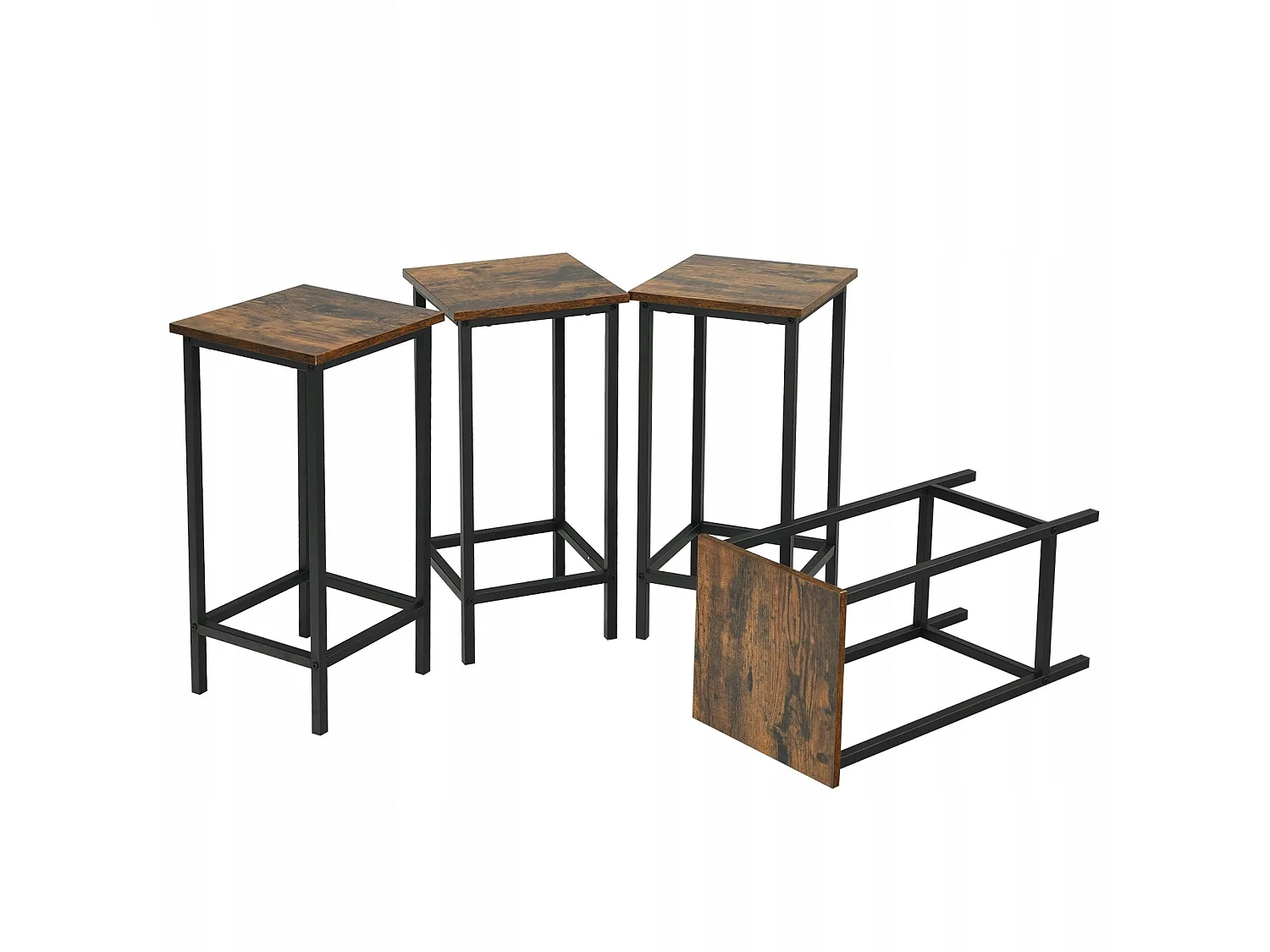 SIÈGE DE BAR HAUT, TABOURET DE BAR, LOT DE 4 PIÈCES