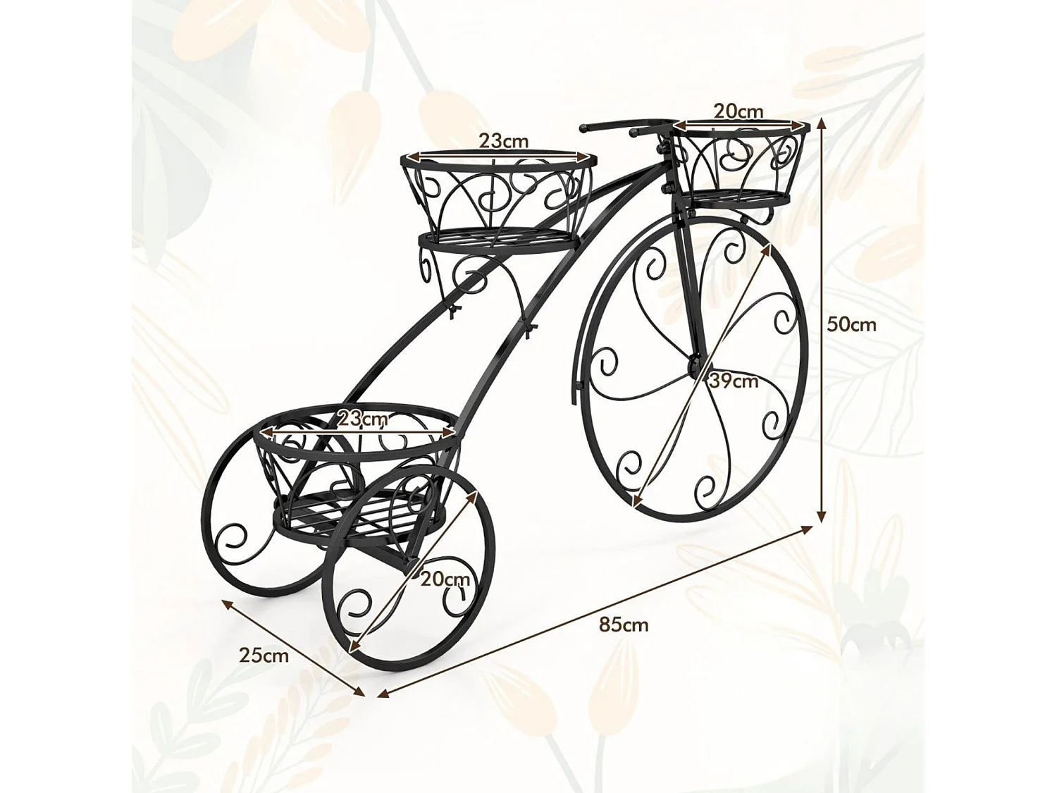 Portavasi in metallo a forma di bicicletta - Oggetto decorativo