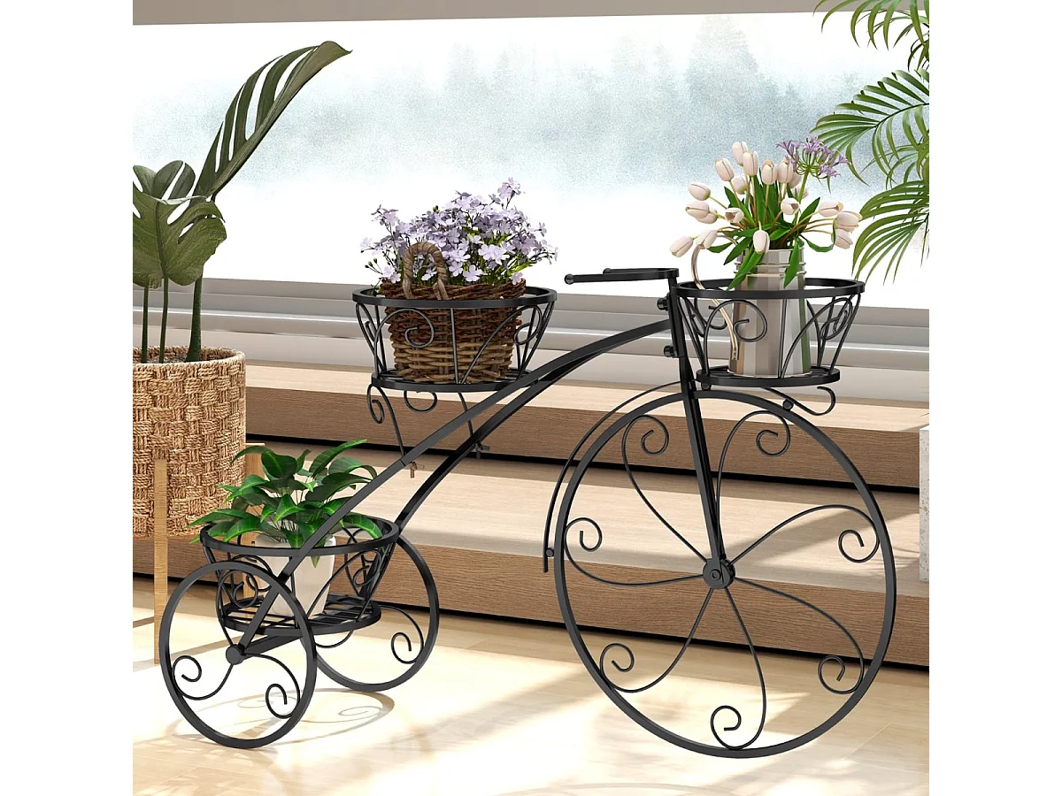 Portavasi in metallo a forma di bicicletta - Oggetto decorativo