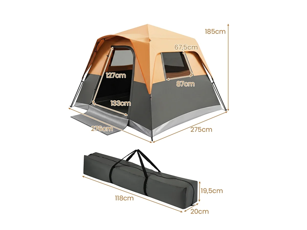 Tente de randonnée pop-up pour 6 personnes Tente de camping