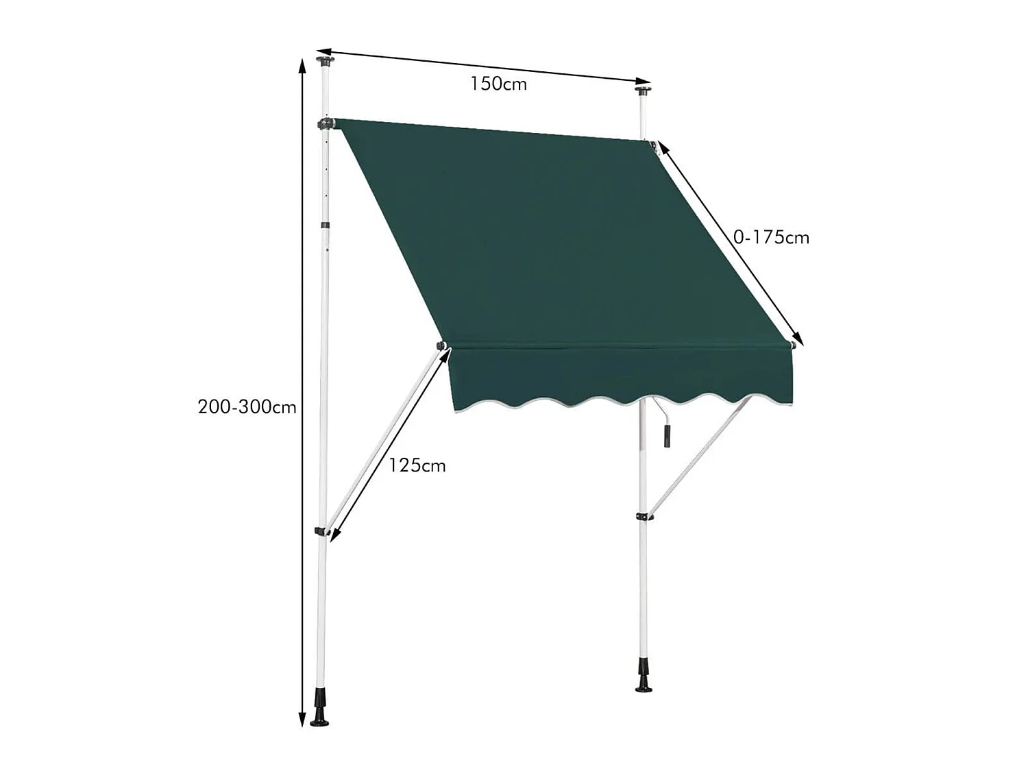 Tenda da giardino a bracci Tenda da terrazza Copertura da 150 cm