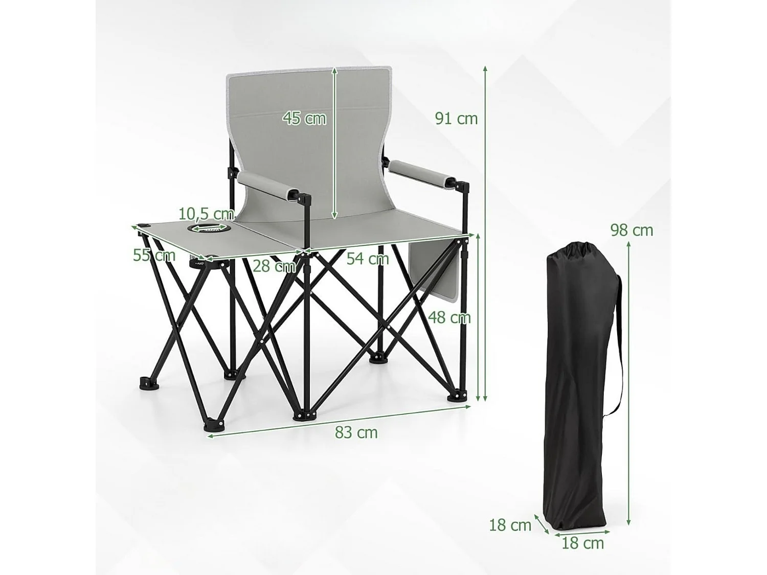 Set di sedie da campeggio – Sedie pieghevoli, 2 pezzi