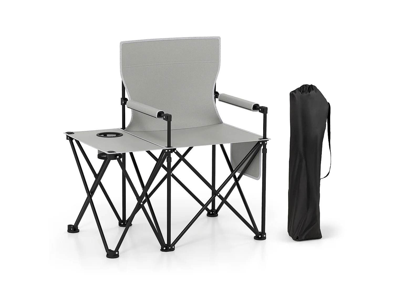 Set med campingstolar – hopfällbara stolar, 2 st