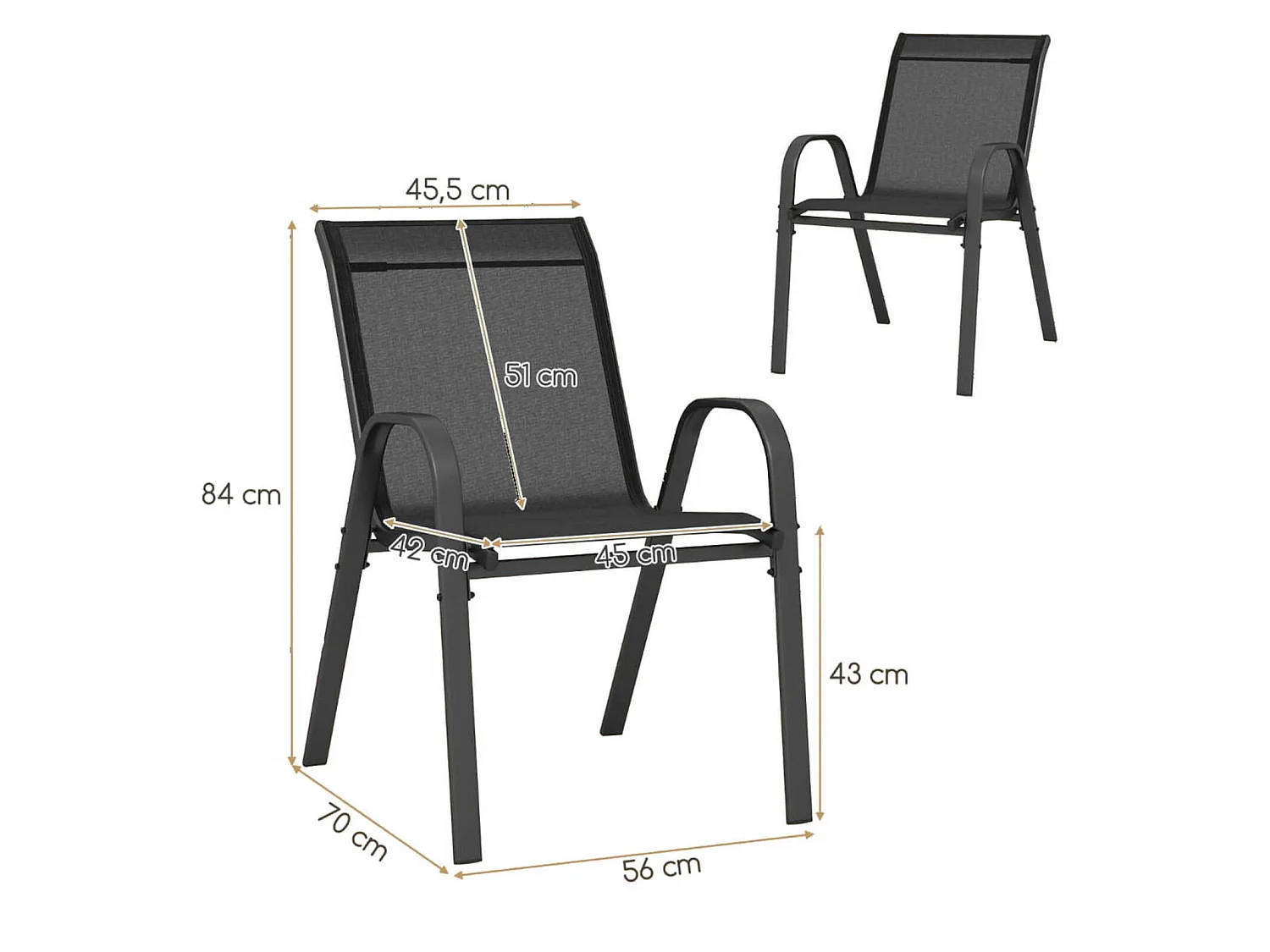 Set di 4 sedie da giardino