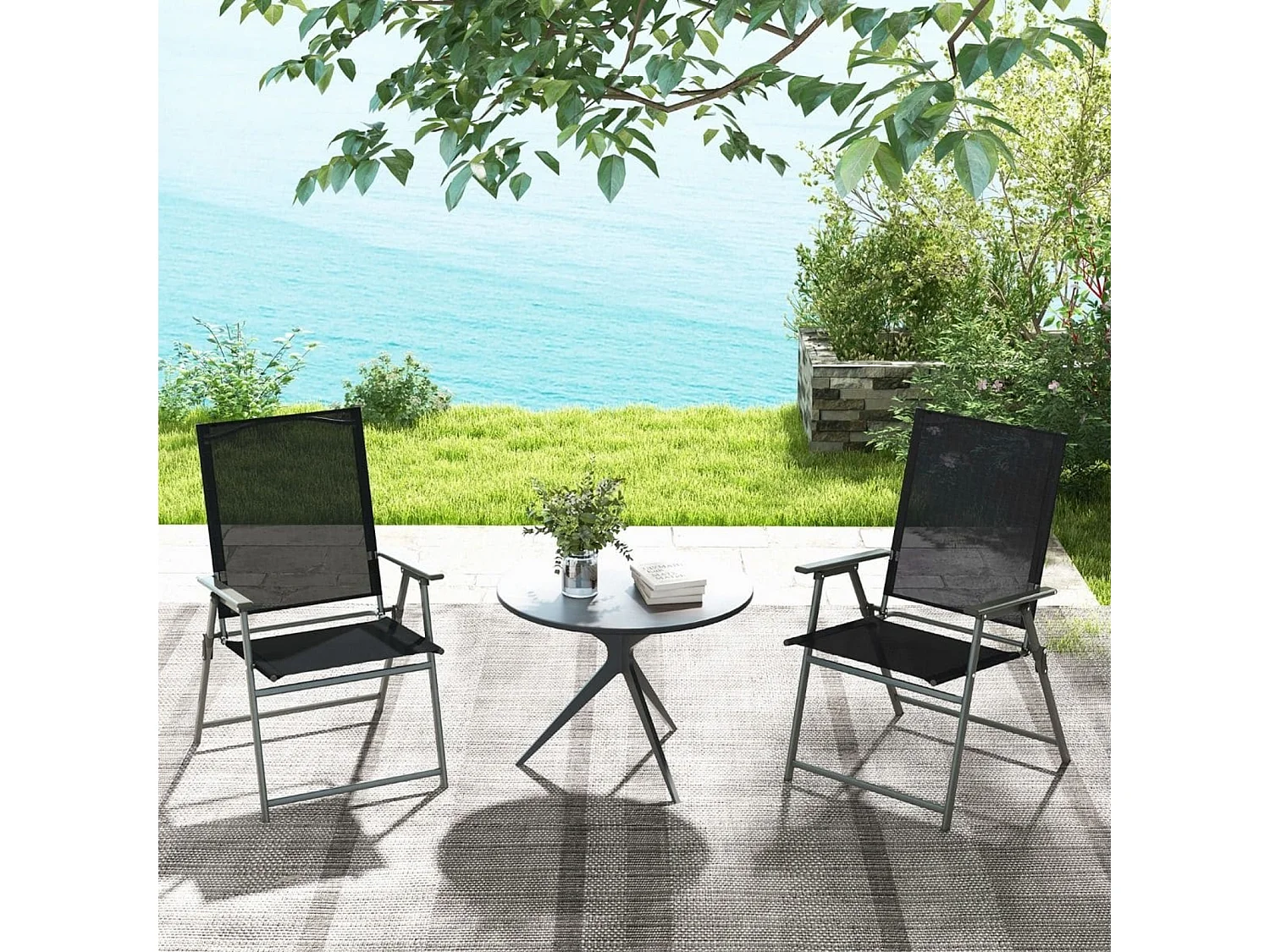 Sedie da giardino pieghevoli - Set di 2 poltrone da giardino