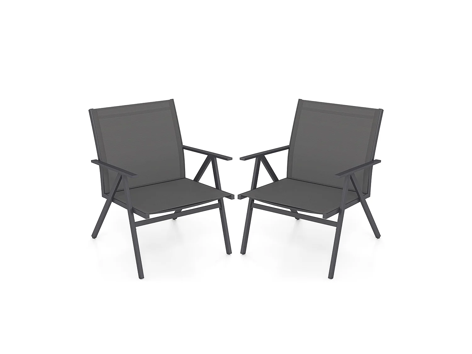Set di 2 sedie da giardino con tessuto traspirante