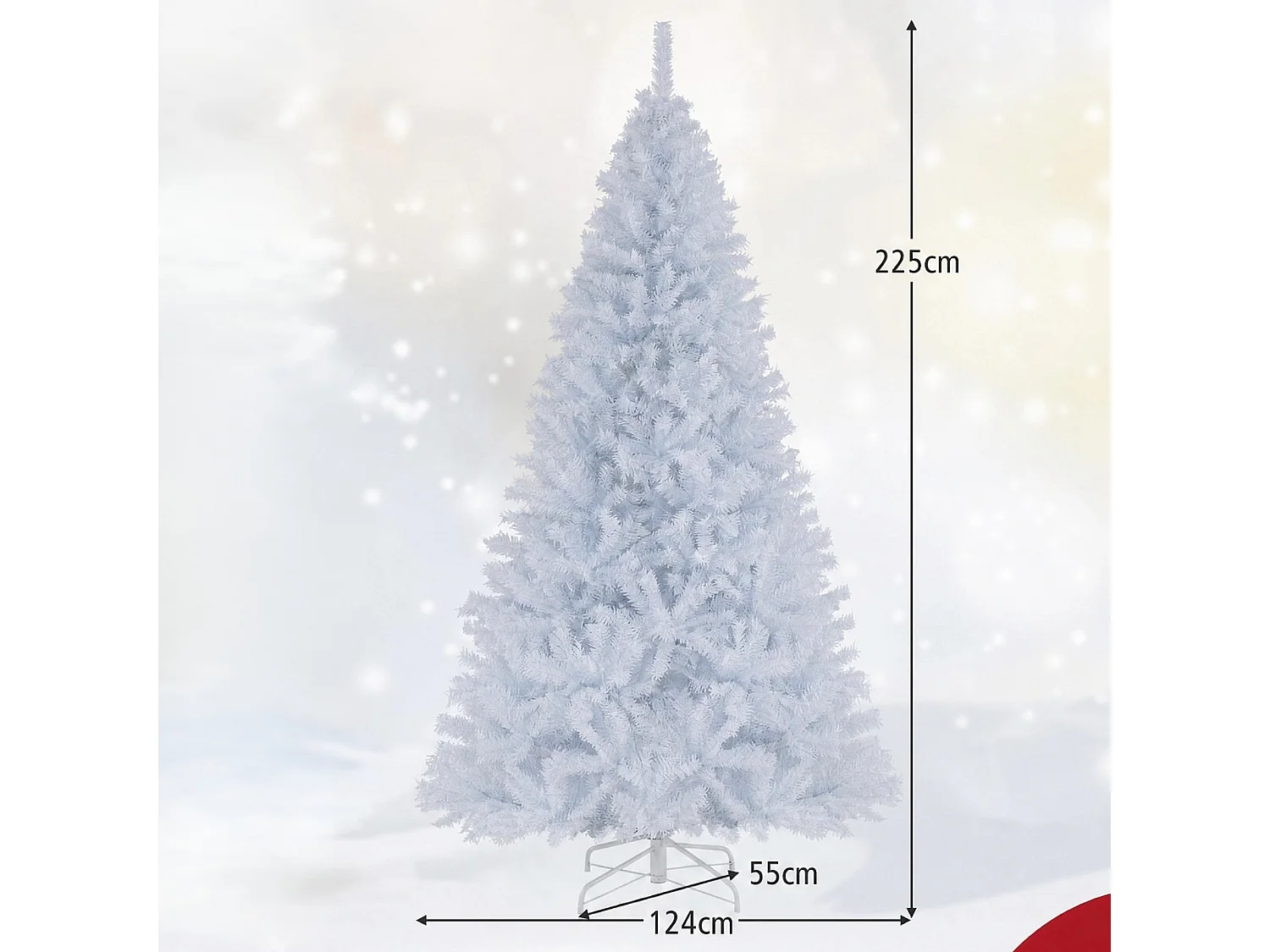 Künstlicher LED-Weihnachtsbaum, 225 cm, weiß