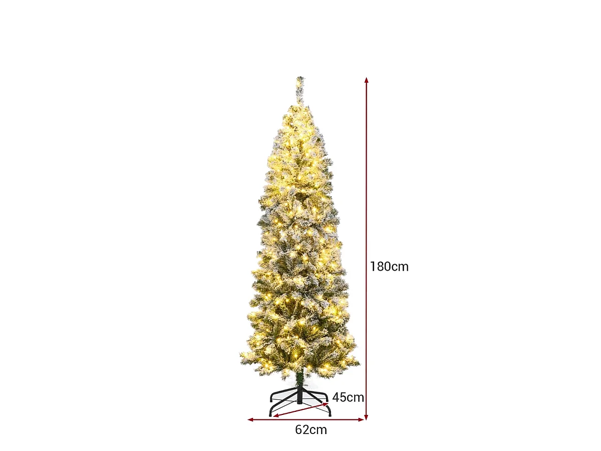 Schmaler künstlicher Weihnachtsbaum mit Beleuchtung – Weihnachtsbaum 180 cm