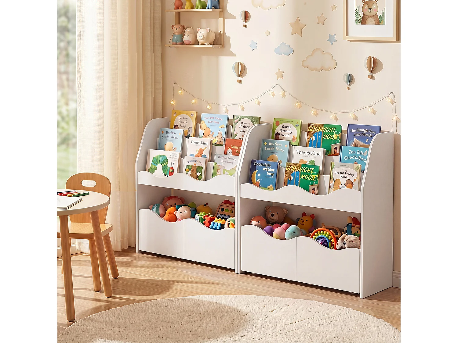 Bücherregal für das Kinderzimmer Spielzeugregal
