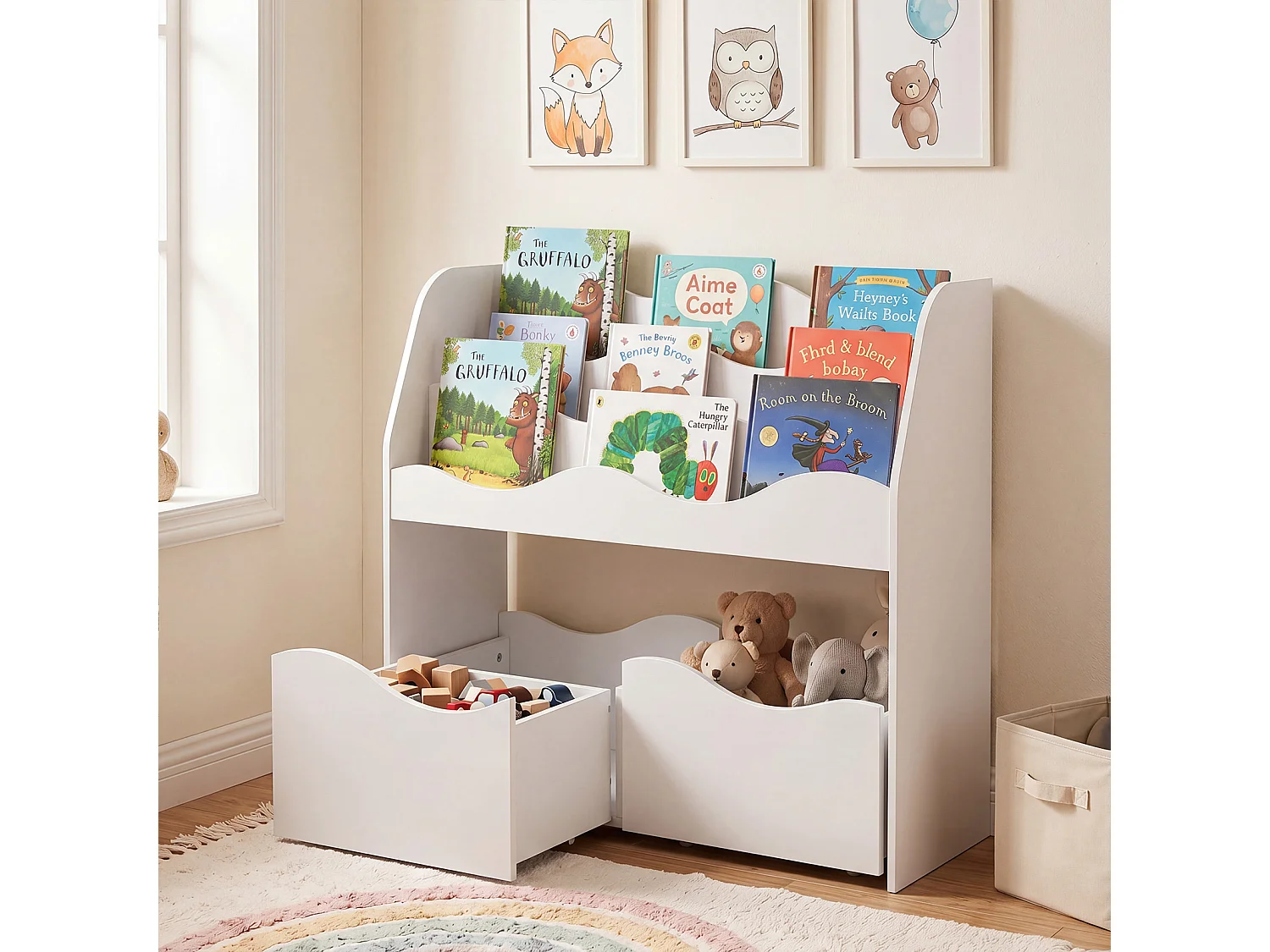 Bücherregal für das Kinderzimmer Spielzeugregal