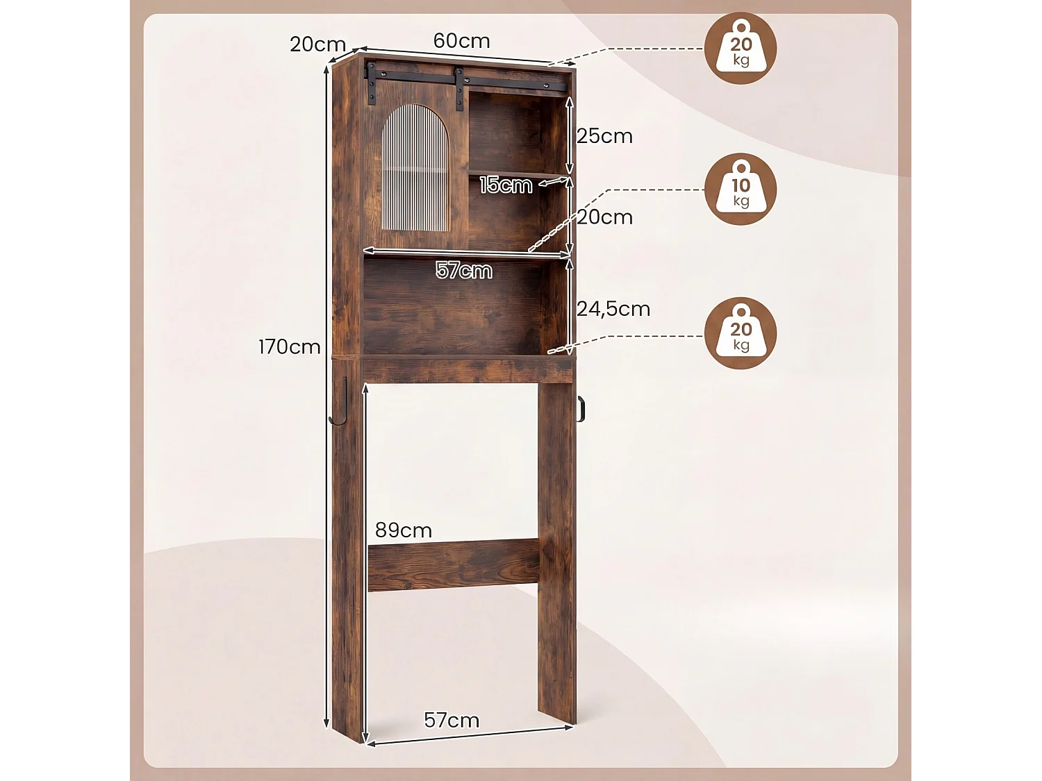Meuble de salle de bains à installer au-dessus des toilettes Meuble de salle de bains
