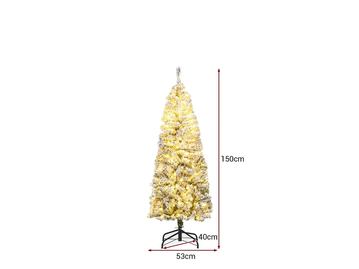 Schmaler künstlicher Weihnachtsbaum mit Beleuchtung – Weihnachtsbaum, 150 cm