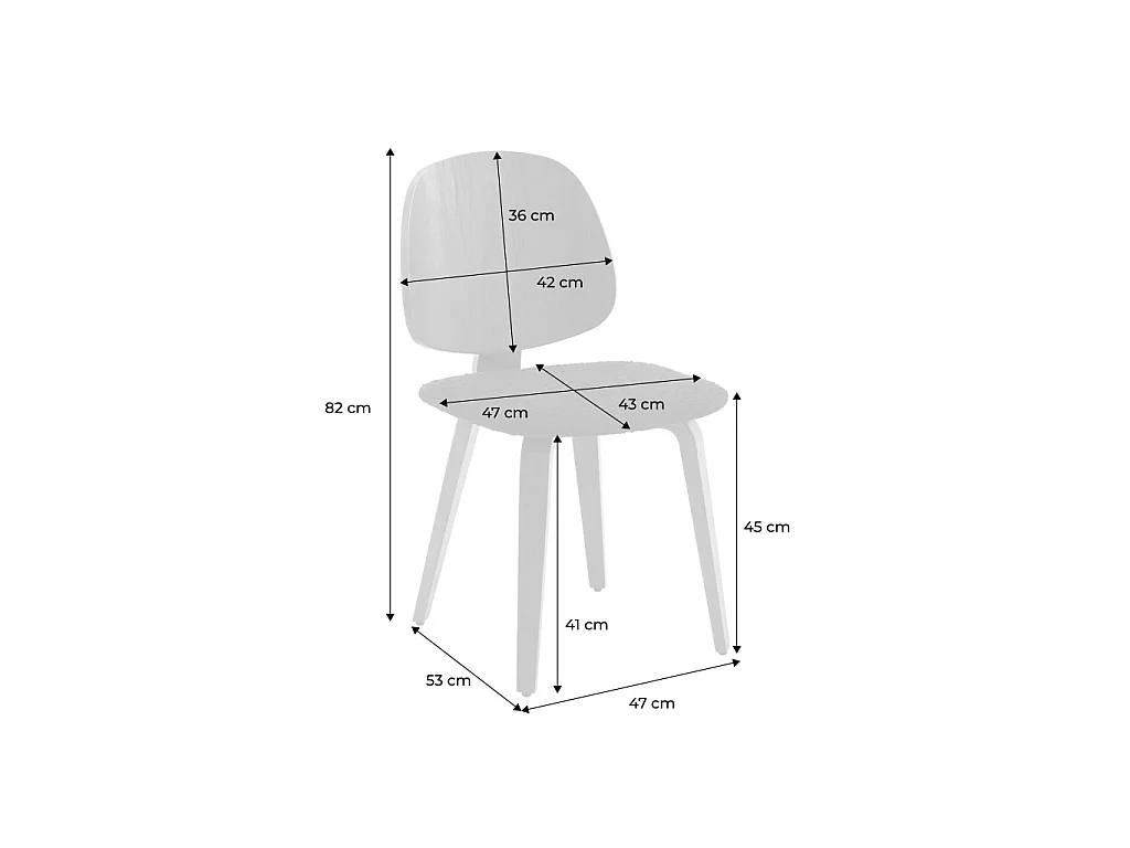 Lot de 2 chaises bois de peuplier courbé placage noyer et bouclette texturée kaki - Sophia
