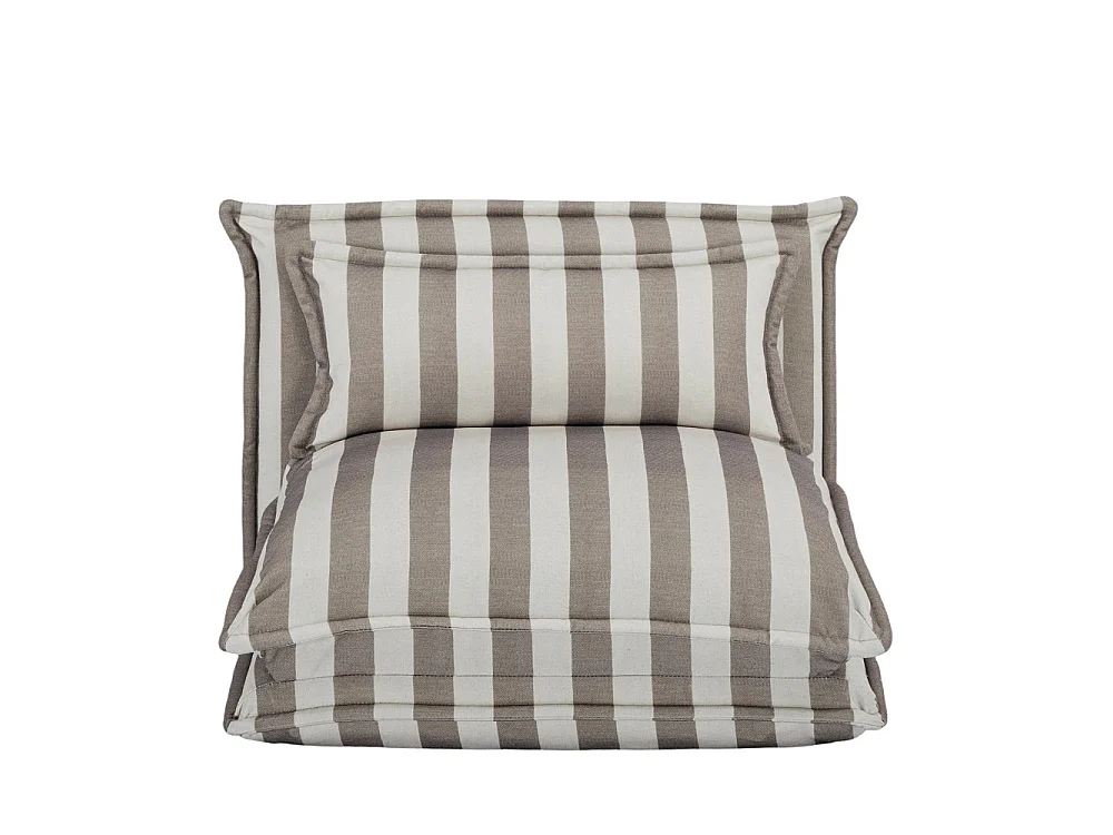 Nala - Chauffeuse convertible 1 place en tissu rayé  - Beige