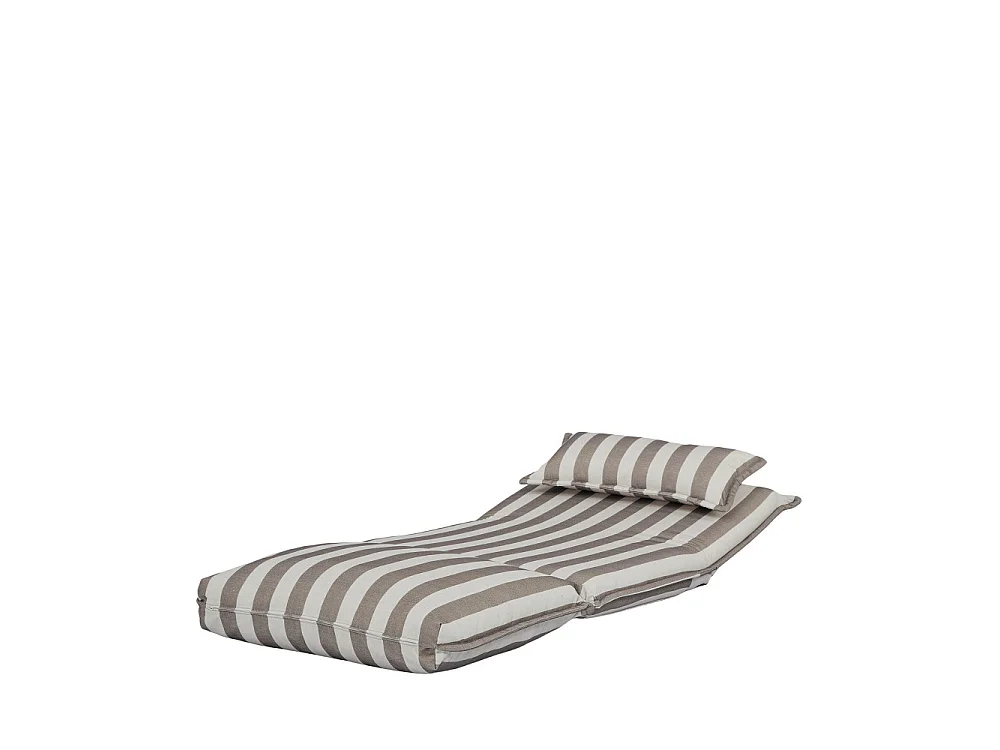 Nala - Chauffeuse convertible 1 place en tissu rayé  - Beige