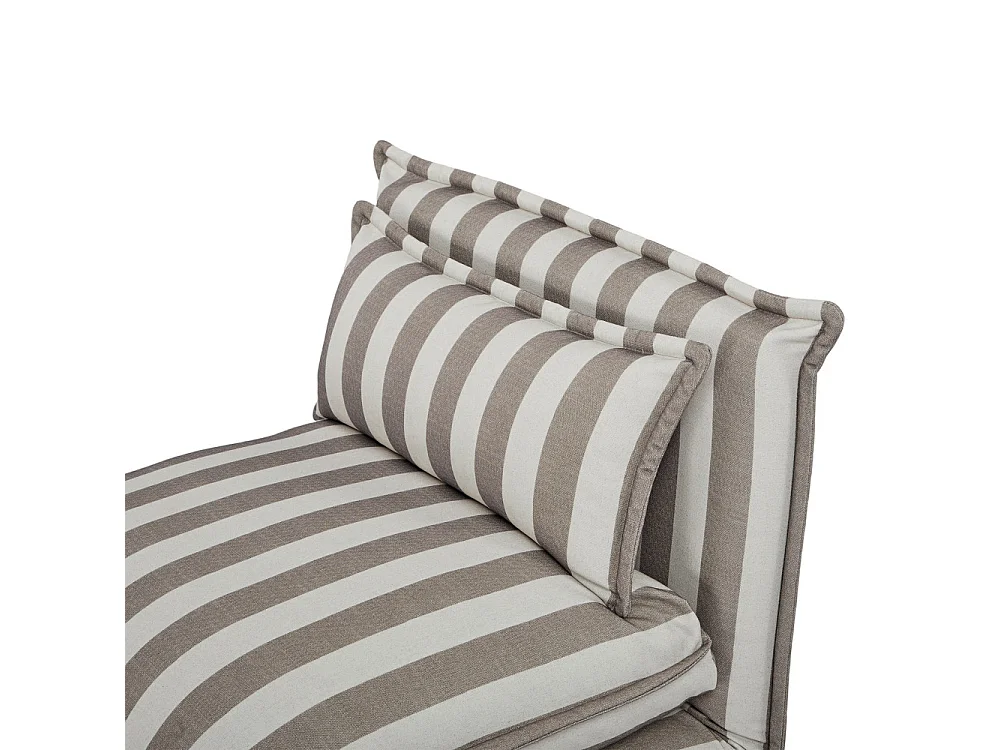 Nala - Chauffeuse convertible 1 place en tissu rayé  - Beige