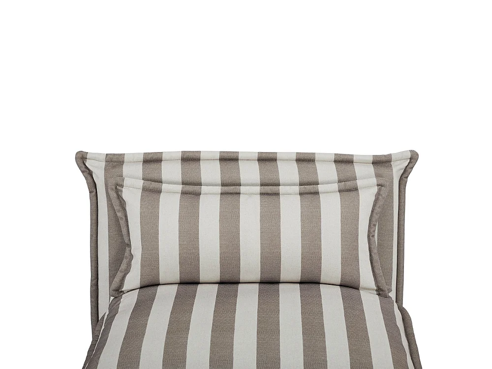 Nala - Chauffeuse convertible 1 place en tissu rayé  - Beige