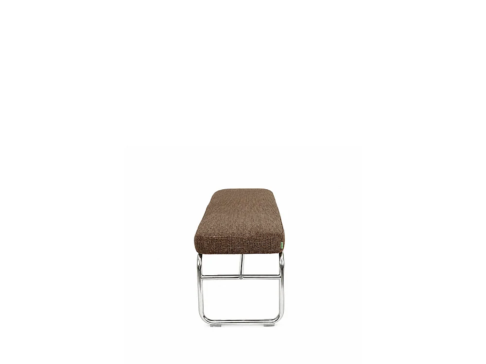 Henri - Banc en tissu pieds chrome L120cm - Marron