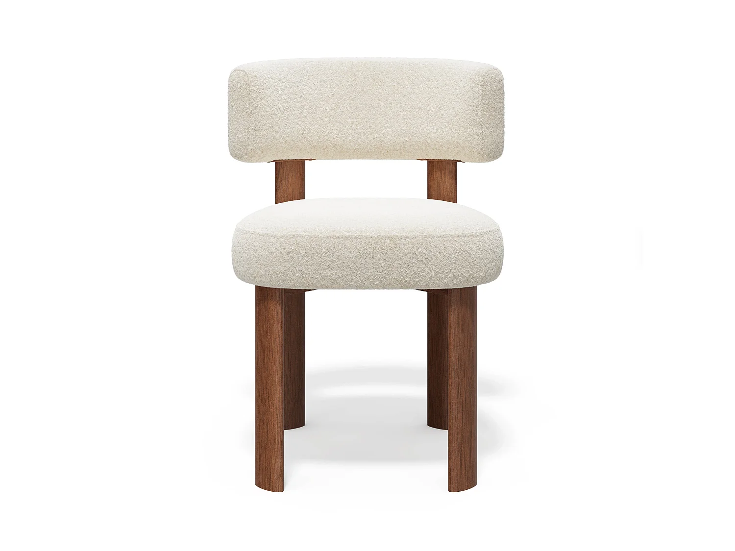 Lot de 2 chaises RICH en tissu bouclette crème