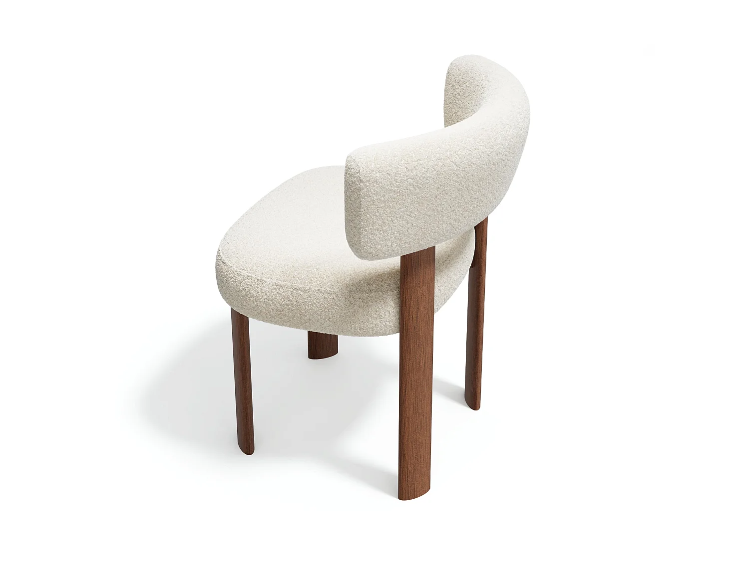 Lot de 2 chaises RICH en tissu bouclette crème