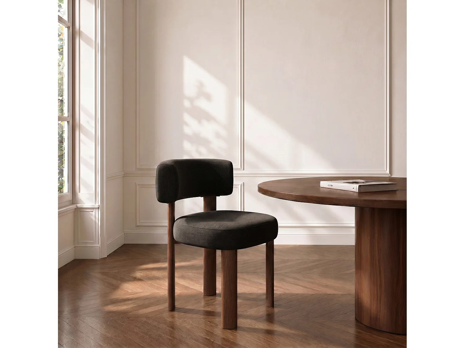 Lot de 2 chaises RICH en velours chenillé noir