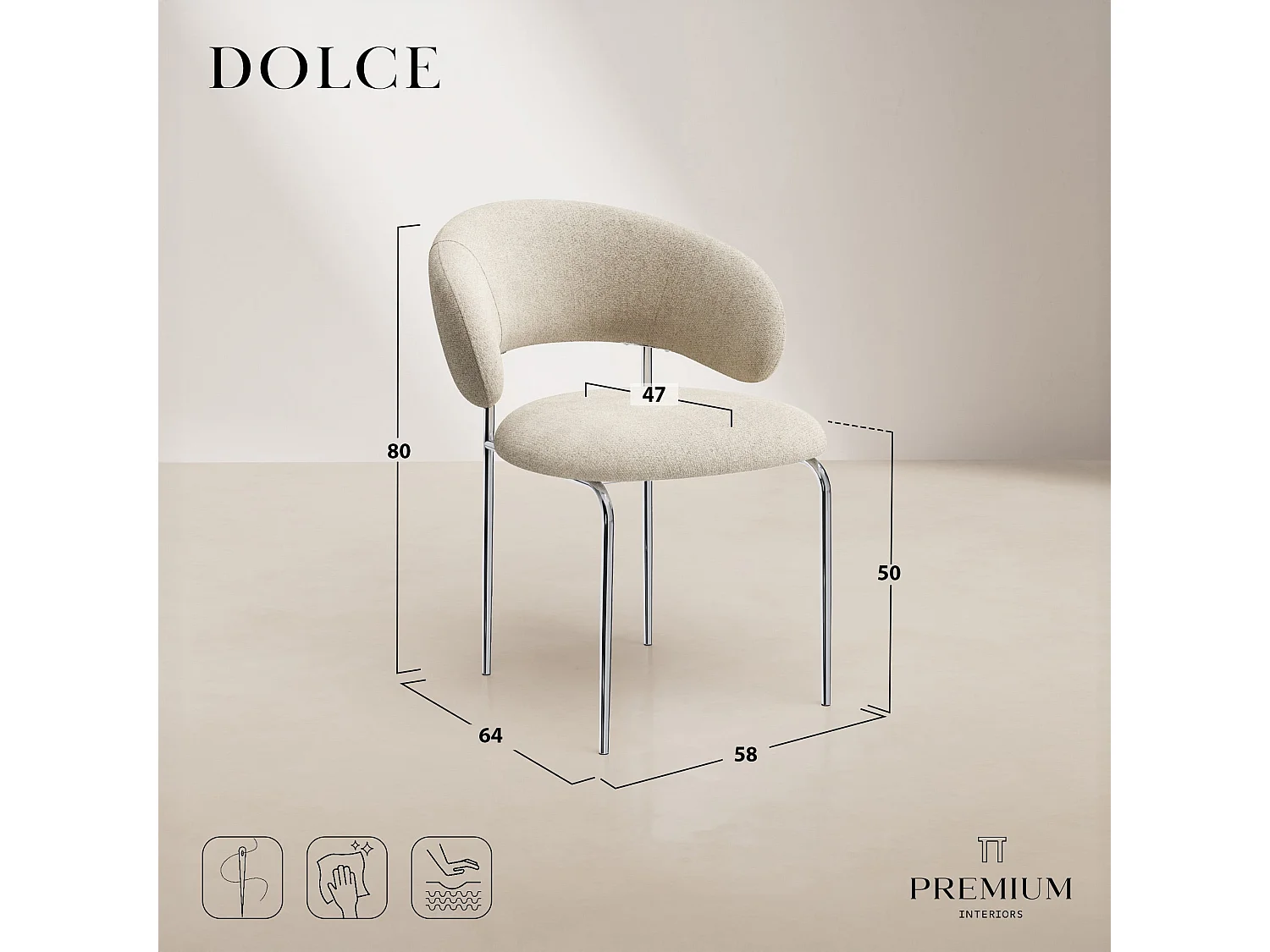 Chaises DOLCE en tissu tramé toucher doux brun expresso