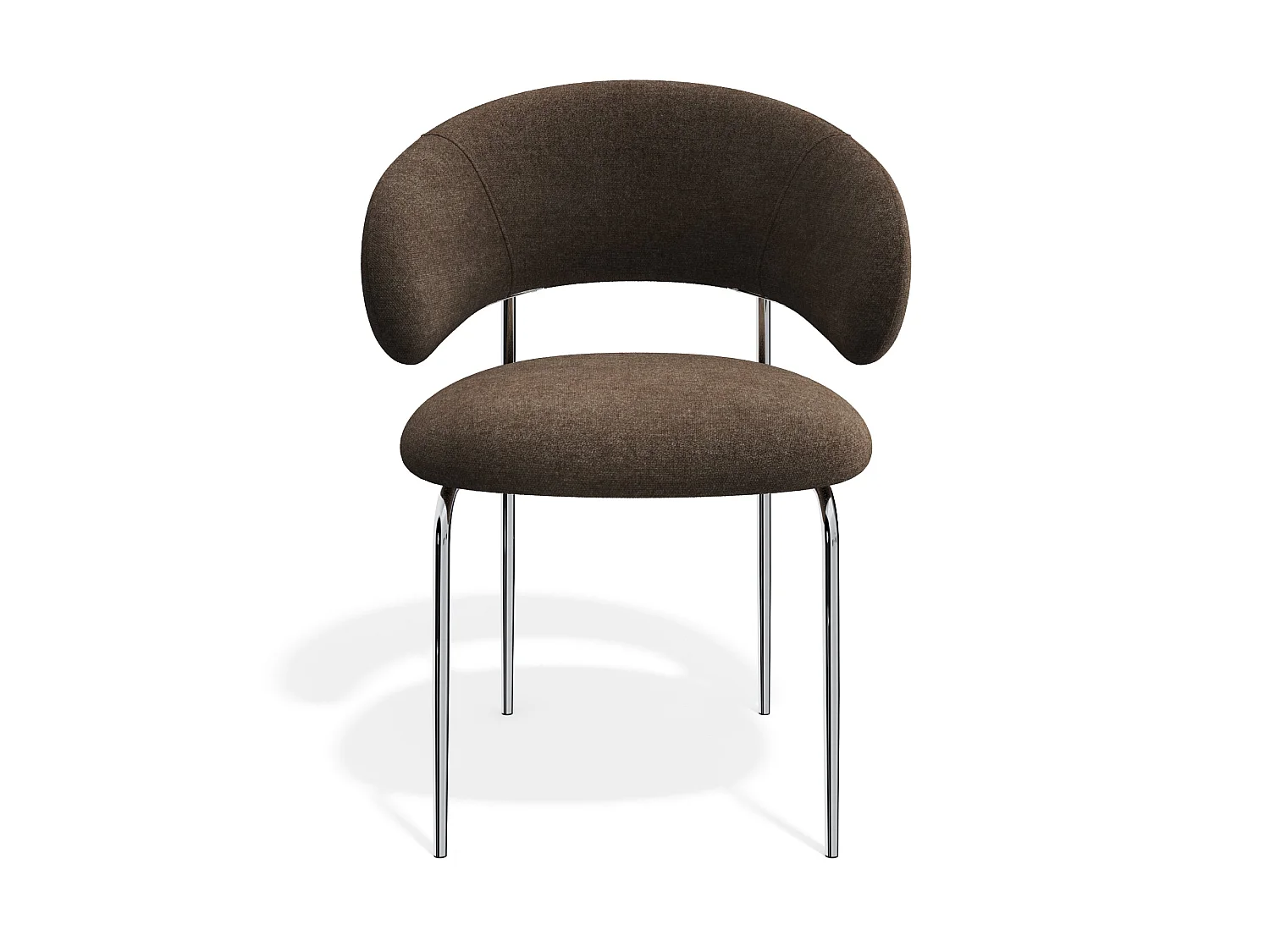 Chaises DOLCE en tissu tramé toucher doux brun expresso