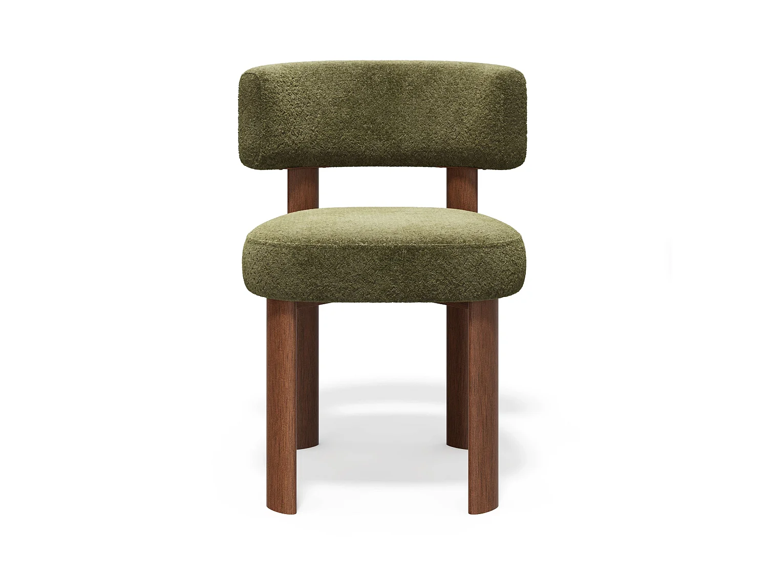 Lot de 2 chaises RICH en tissu bouclette kaki