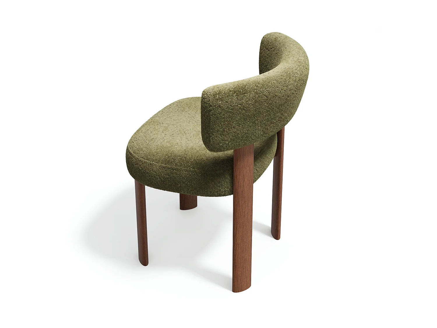 Lot de 2 chaises RICH en tissu bouclette kaki