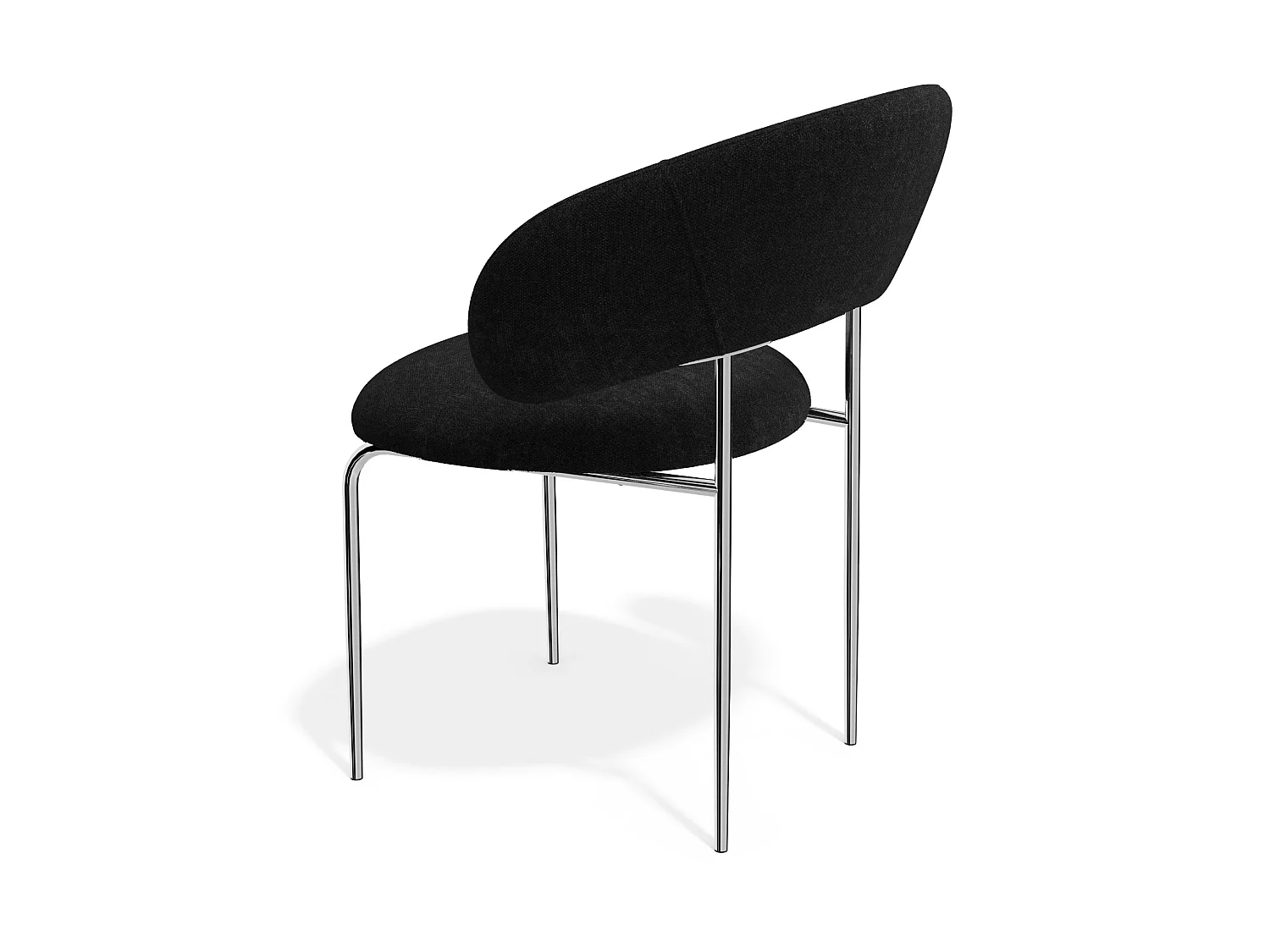 Chaises DOLCE en tissu tramé toucher doux noir