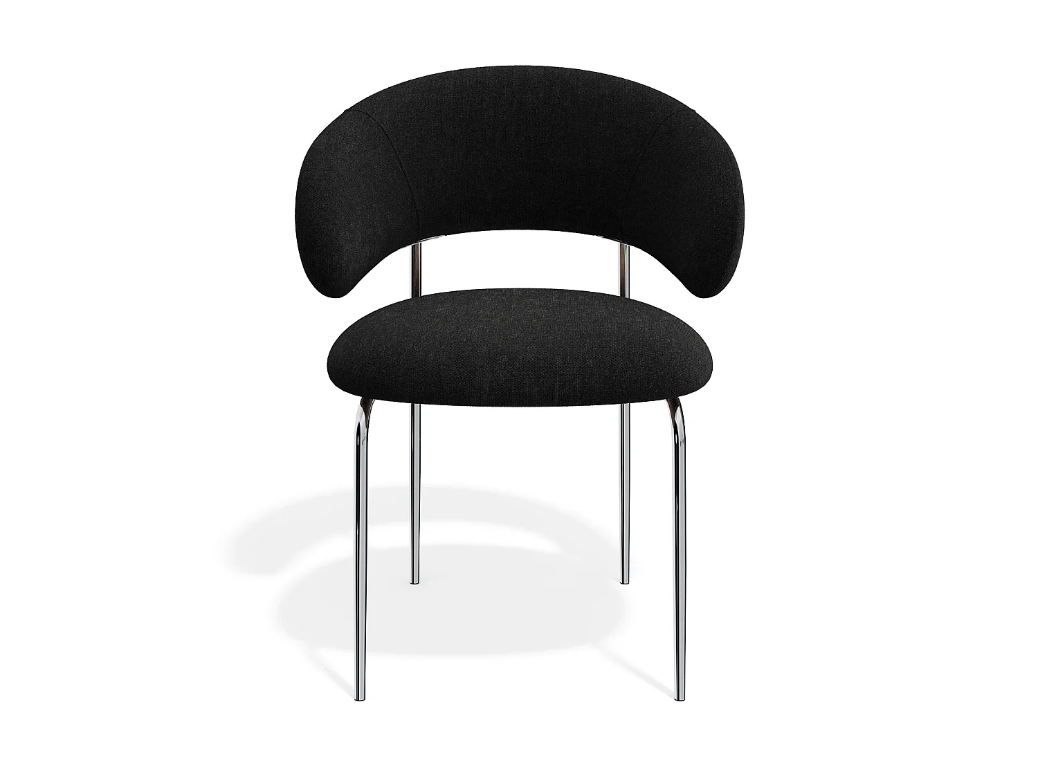 Chaises DOLCE en tissu tramé toucher doux noir