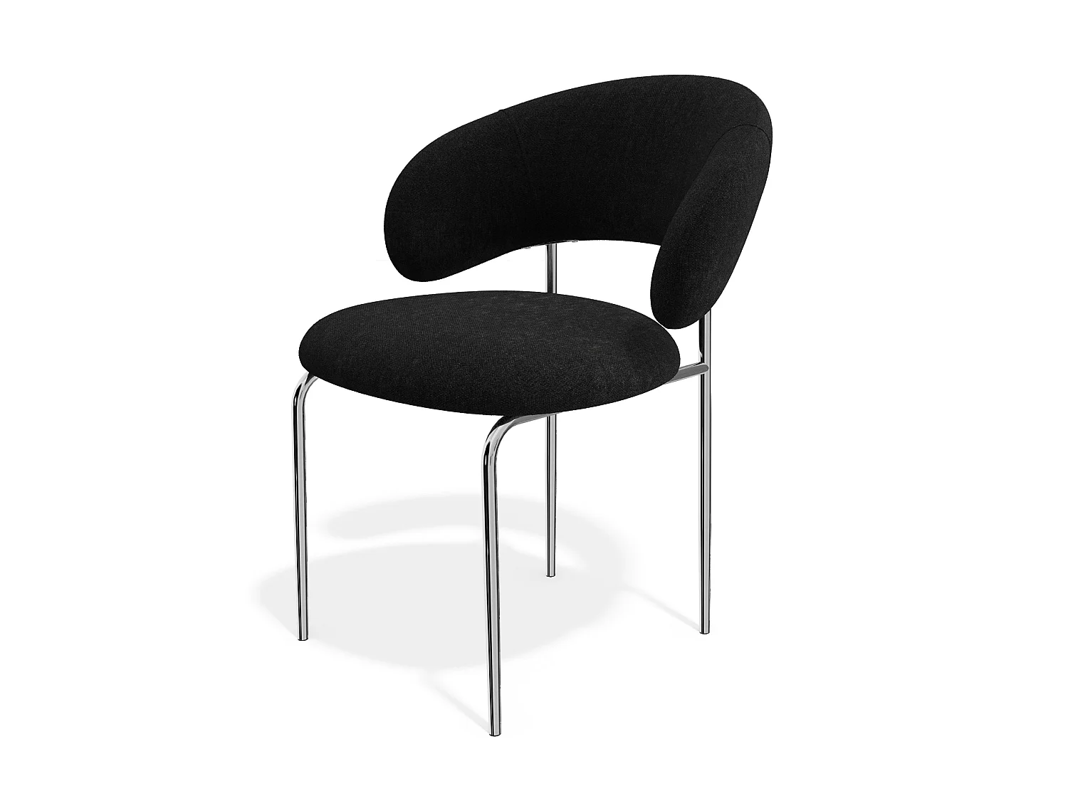 Chaises DOLCE en tissu tramé toucher doux noir