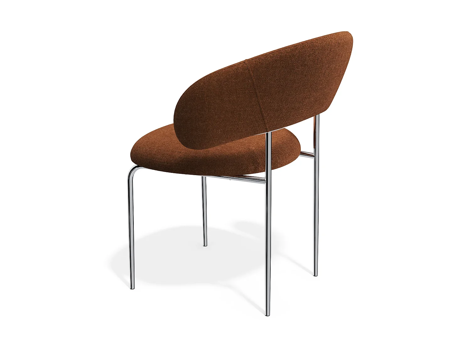Chaises DOLCE en tissu tramé toucher doux terracotta