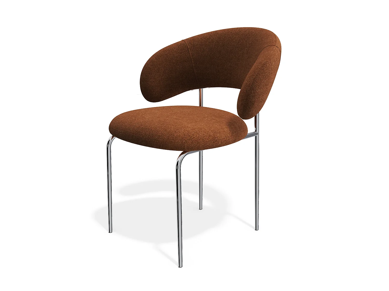 Chaises DOLCE en tissu tramé toucher doux terracotta