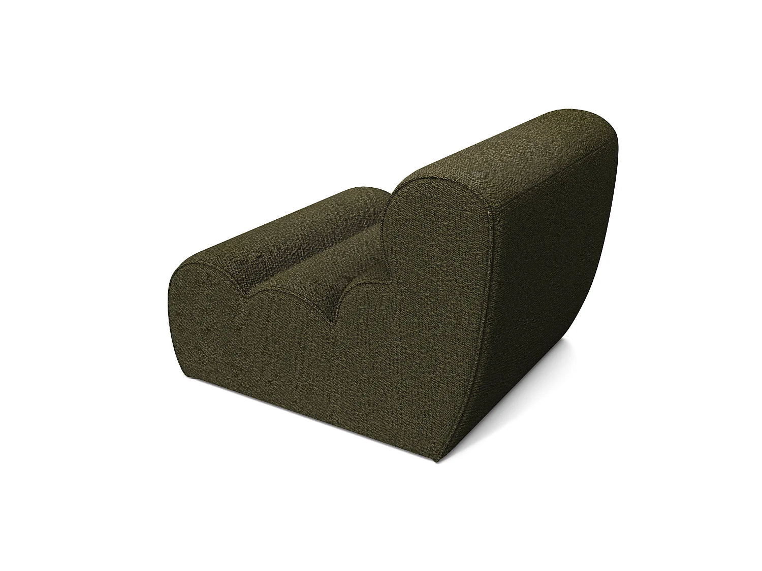 Fauteuil LOFT en tissu bouclette kaki