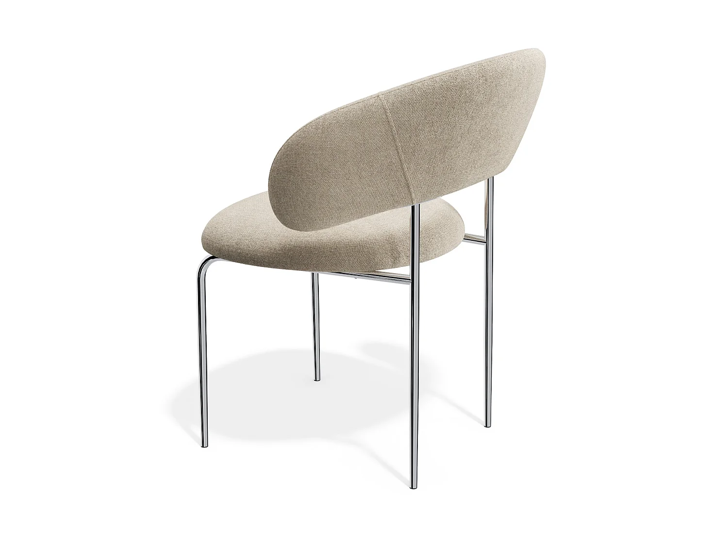Chaises DOLCE en tissu tramé toucher doux beige