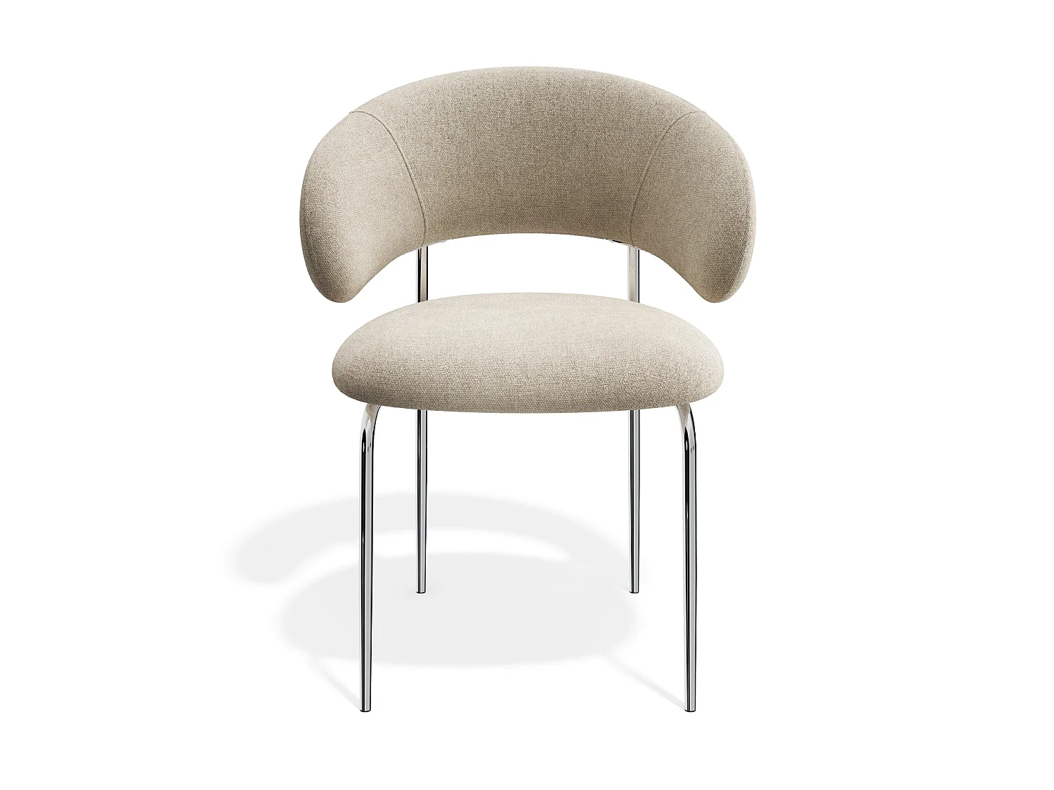 Chaises DOLCE en tissu tramé toucher doux beige