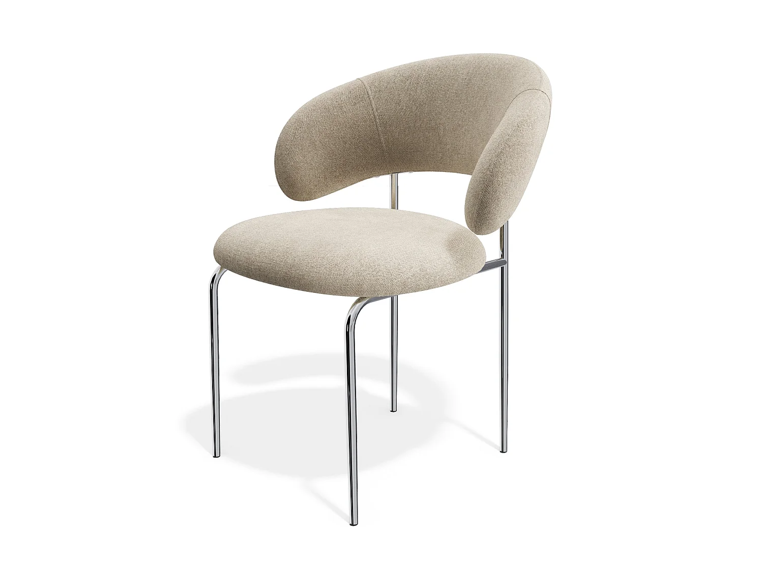 Chaises DOLCE en tissu tramé toucher doux beige