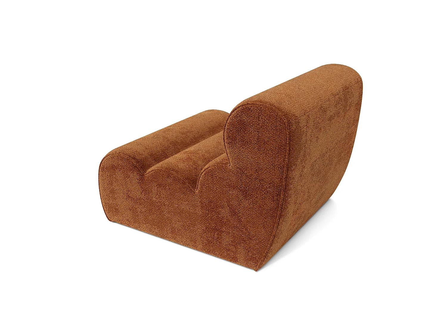 Fauteuil LOFT en velours texturé terracotta