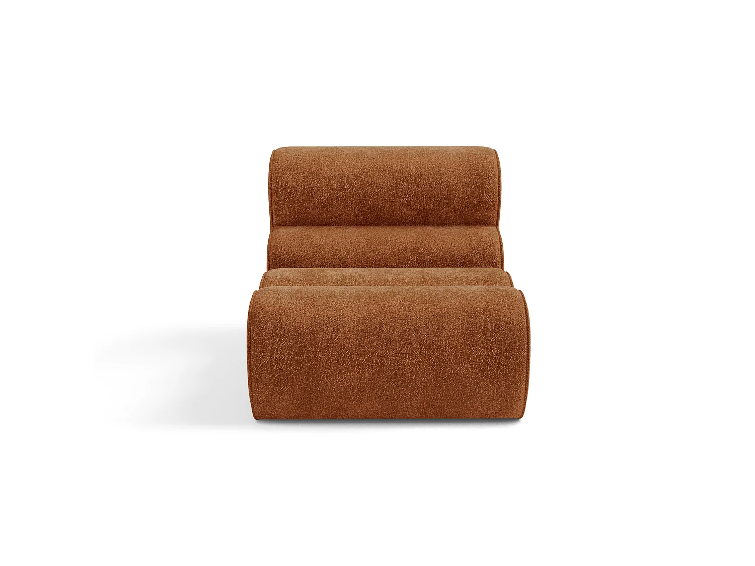 Fauteuil LOFT en velours texturé terracotta