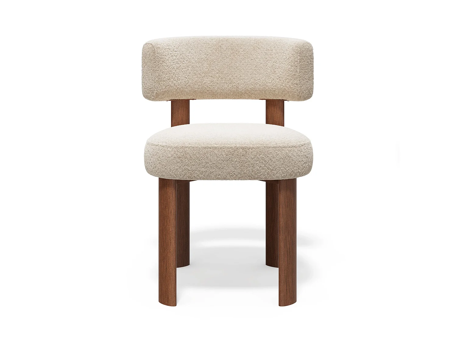 Lot de 2 chaises RICH en tissu bouclette beige